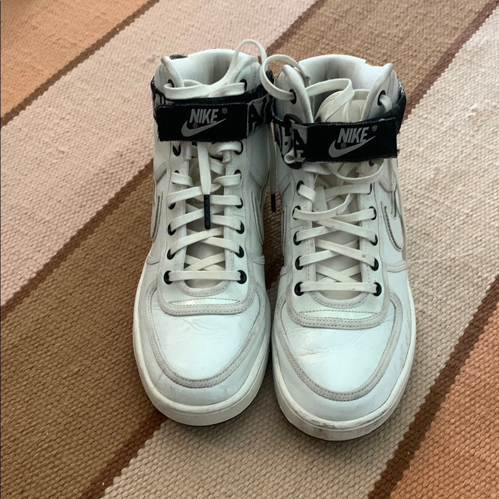 Nike White and Black High-Top Sneakers